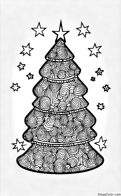 Christmas / Star Wars Christmas: A Christmas tree adorned with Star Wars ornaments and lights