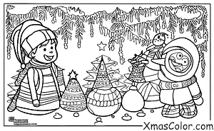 Christmas / Star Wars Christmas: Rey is building a snowman