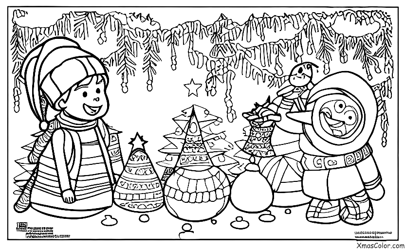 Christmas / Star Wars Christmas: Rey is building a snowman