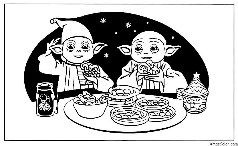 Christmas / Star Wars Christmas: Yoda eating Christmas cookies