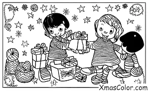 Christmas / Stringing Christmas lights: A puppy is playing with Christmas lights