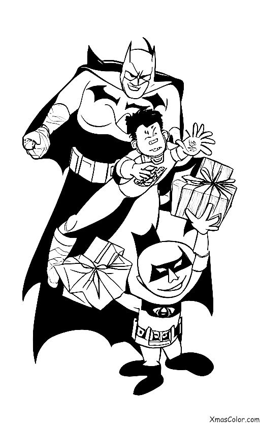 Christmas / Superhero Christmas: Batman stopping the Joker from ruining Christmas