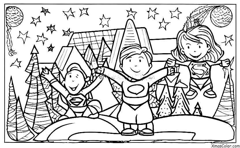 Christmas / Superhero Christmas: Superman flying