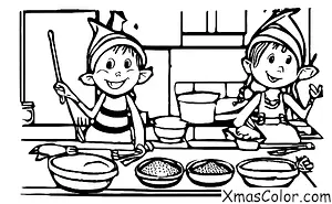 Christmas / The elves: An elf baking cookies