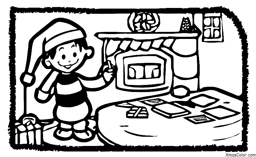 Christmas / The elves: An elf writing a letter to Santa