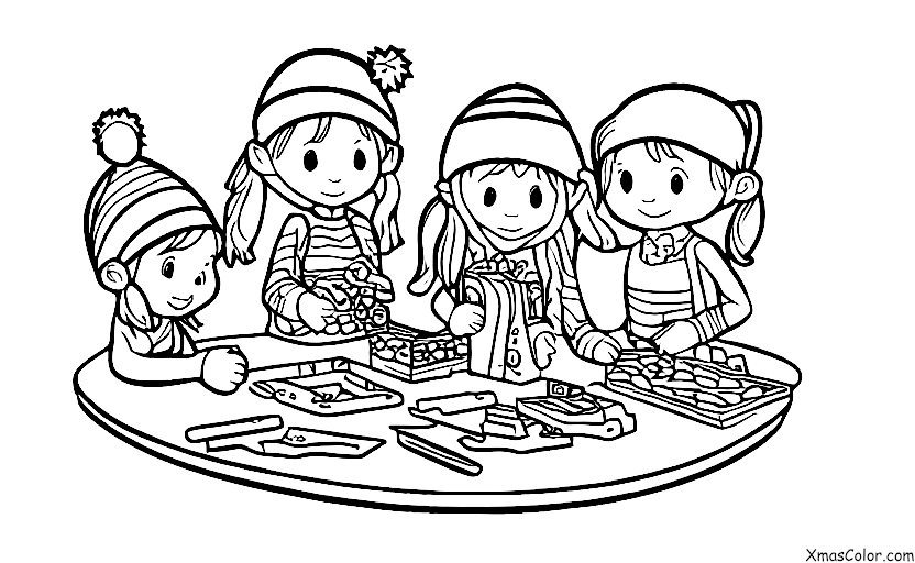 Christmas / The elves: The elves making toys