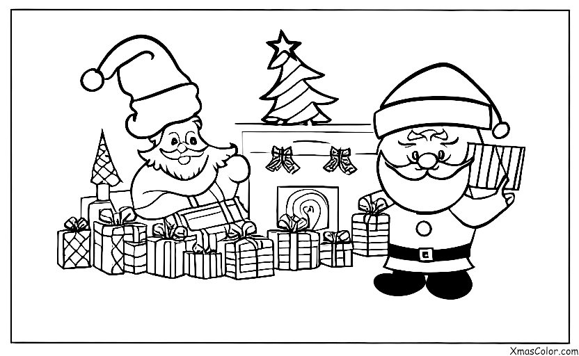 Christmas / The South Pole: Santa checking his list of who's been naughty and nice