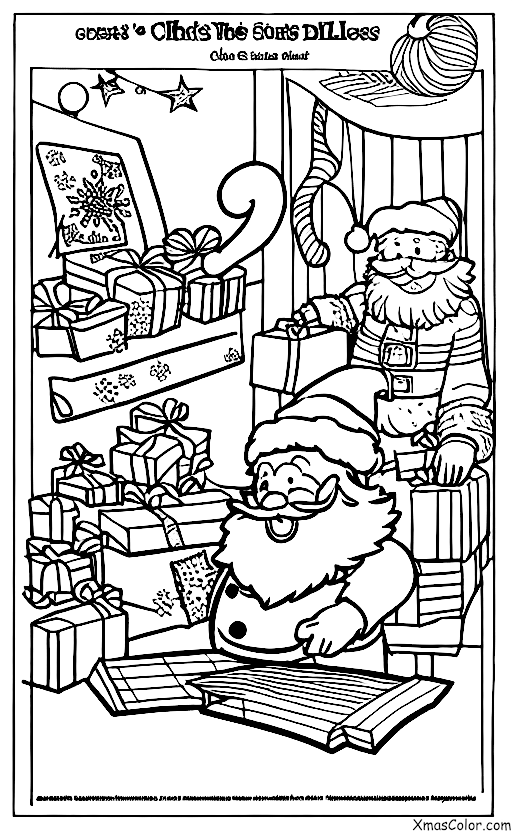 Christmas / The South Pole: Santa checking his list