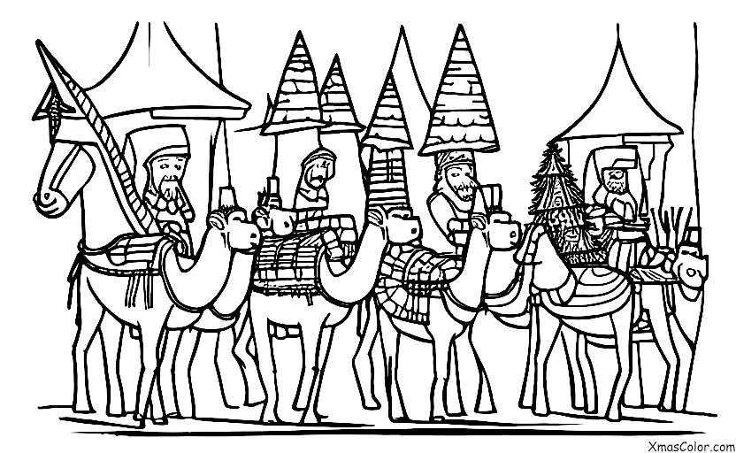 Christmas / The Three Kings: The Three Kings arriving in Bethlehem