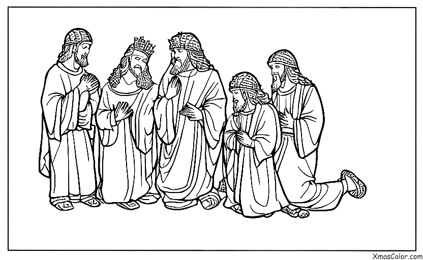 Christmas / The Three Kings: The Three Kings presenting their gifts to Jesus