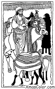 Christmas / The Wise Men: One of the wise men holding a camel