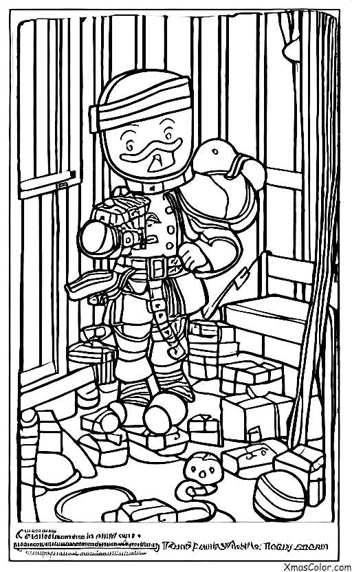 Christmas / Toy Soldiers: A toy soldier getting ready for bed