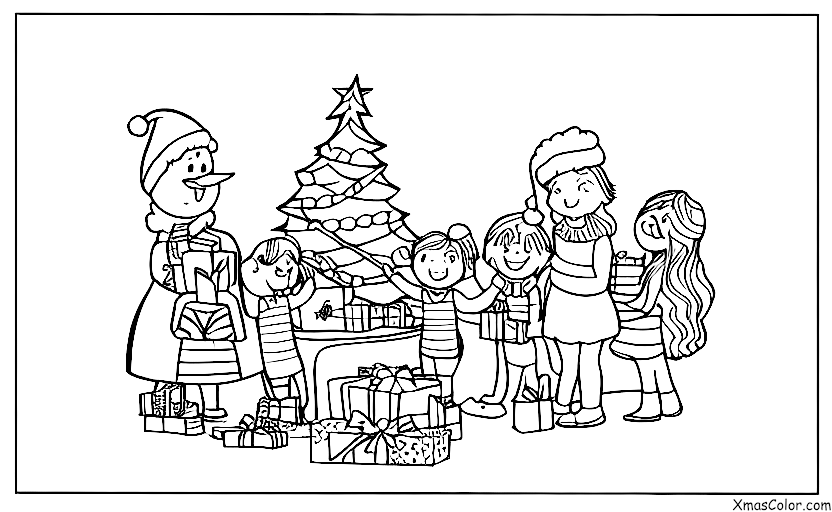 Christmas / Traditional Christmas: Opening presents on Christmas morning