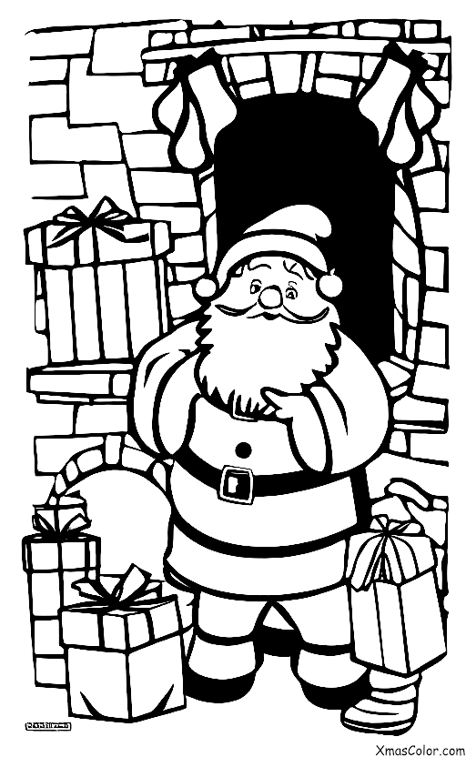 Christmas / Vixen: Santa coming out of a chimney