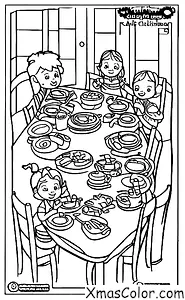 Christmas / What people do on Christmas: A family cooking Christmas dinner