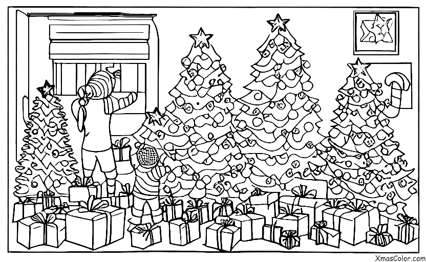 Christmas / What people do on Christmas: A family decorating their Christmas tree