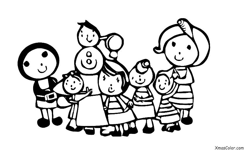 Christmas / What people do on Christmas: A family opening presents on Christmas morning