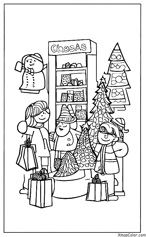 Christmas / What people do on Christmas: A store full of Christmas shoppers