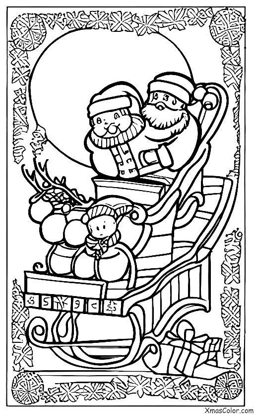 Christmas / What people do on Christmas: Santa in his sleigh