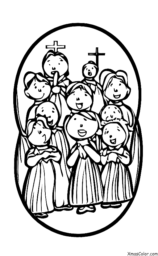 Christmas / White Christmas: White Christmas scene with a choir