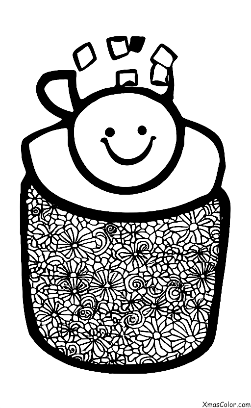 Christmas / White Christmas: White Christmas scene with a hot chocolate