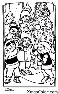 Christmas / White Christmas: White Christmas scene with a snowball fight