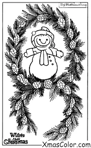 Christmas / White Christmas: White Christmas scene with a wreath