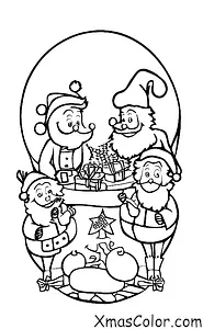 Christmas / Winter Wonderland: Santa and his reindeer eating carrots