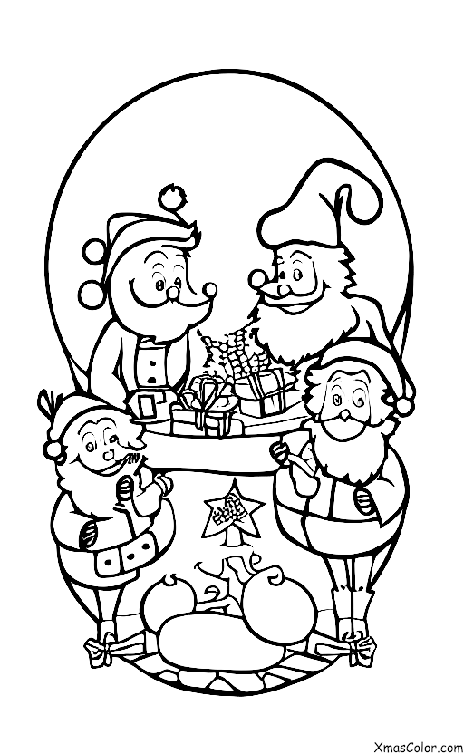 Christmas / Winter Wonderland: Santa and his reindeer eating carrots