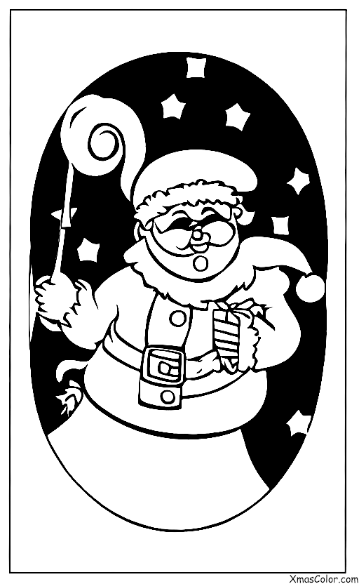 Christmas / Winter Wonderland: Santa Claus going down the chimney