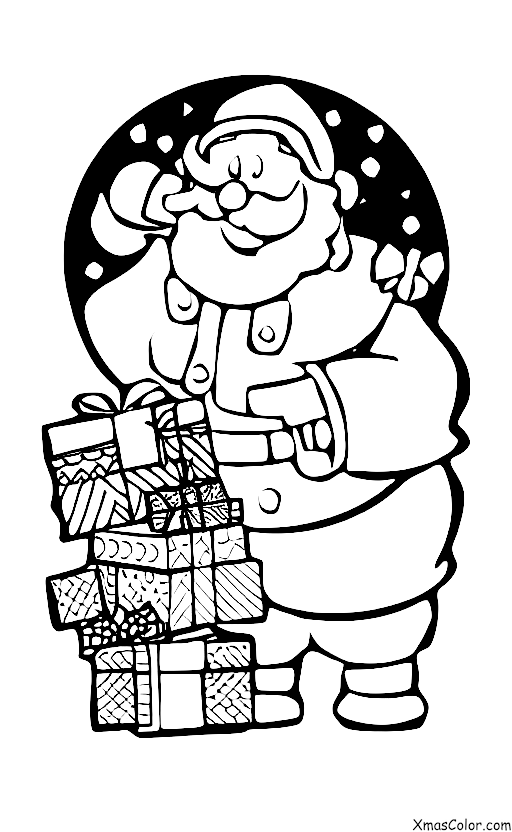 Christmas / Winter Wonderland: Santa opening presents