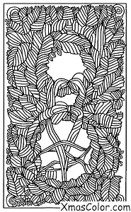 Christmas / Wreaths: A traditional wreath made of evergreen leaves and branches