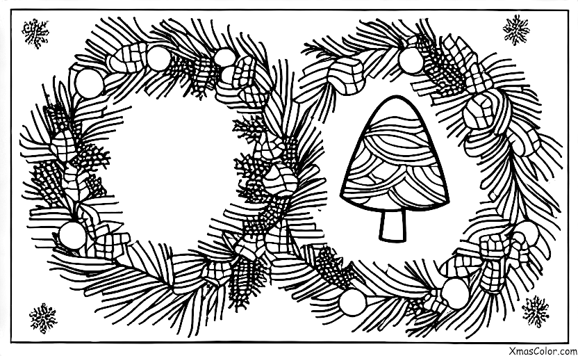 Christmas / Wreaths: Christmas wreath with a Christmas tree