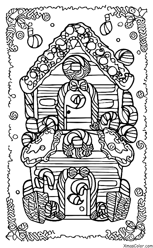 Christmas / Wreaths: Christmas wreath with a gingerbread house