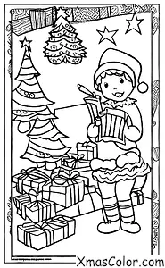 Christmas / Writing Letters to Santa: A child is writing a letter to Santa