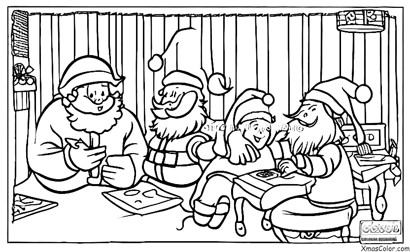 Christmas / Writing Letters to Santa: Santa is writing a letter to a child